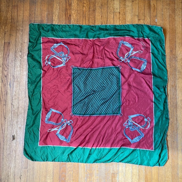 Gucci Silk Square Scarf With Equestrian Print - Picture 1 of 5